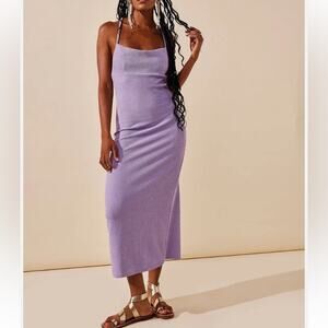 Free People Beach Lavender Purple Moss Midi Dress Small